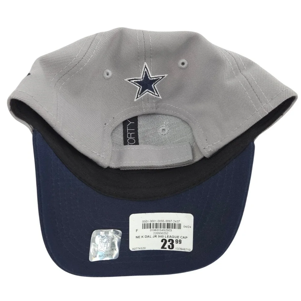 New Era Dallas Cowboys Hat Kids CHILD Gray Navy 9FORTY Adjustable Cap NFL NEW